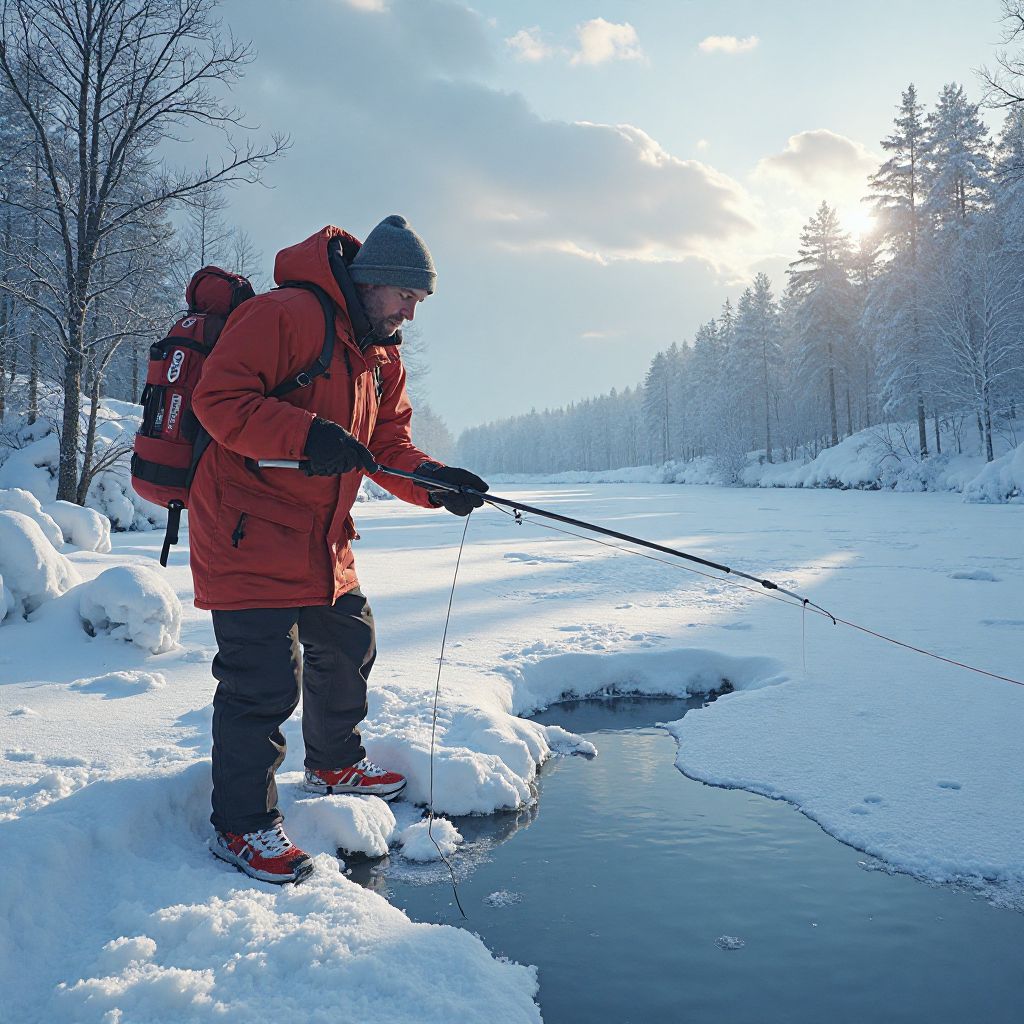Canne à pêche sur glace